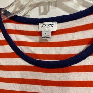 Women’s striped J. crew T-shirt dress. Hardly worn! Size L. No pockets.